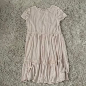 Adorable light pink dress, size is 6/7 M for girls. Great to wear to church.